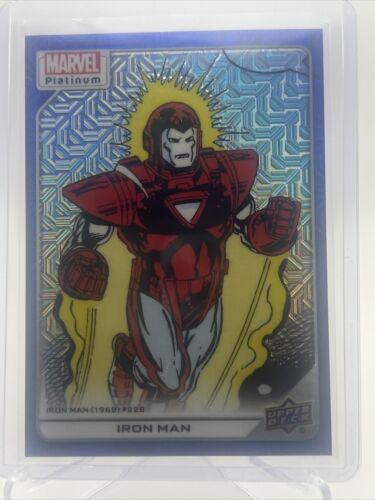 Iron Man [Blue Traxx] #123 Marvel 2023 Upper Deck Platinum