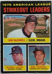 AL Strikeout Ldrs. [McDowell, Lolich, Johnson] #71 Baseball Cards 1971 O Pee Chee Prices