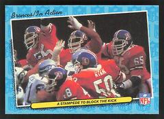 Broncos in Action [A Stampede to Block...] Football Cards 1986 Fleer Team Action Prices