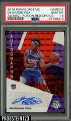 De'Aaron Fox [Choice Fusion Red] #AM-DAF Basketball Cards 2019 Panini Mosaic Autographs Prices