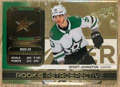 Wyatt Johnston [Gold] #RR-7 Hockey Cards 2023 Upper Deck Rookie Retrospective Prices