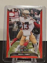 Brock Purdy [Red] #19 Football Cards 2023 Leaf Draft Prices