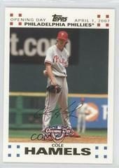 Cole Hamels #68 Baseball Cards 2007 Topps Opening Day Prices