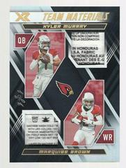 Kyler Murray, Marquise Brown #TM-29 Football Cards 2022 Panini XR Team Materials Prices
