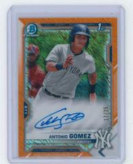 Antonio Gomez [Orange Shimmer Refractor] Baseball Cards 2021 Bowman Chrome Prospect Autographs Prices