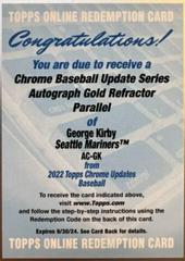 George Kirby [Gold] #AC-GK Baseball Cards 2022 Topps Chrome Update Autographs Prices