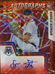 Spencer Strider [Choice Fusion Red and Yellow] #RAM-SS Baseball Cards 2022 Panini Mosaic Rookie Autographs Prices