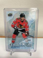 Patrick Kane [Blue Frost] #FT-PK Hockey Cards 2022 Upper Deck Trilogy Frozen in Time Prices