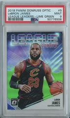 LeBron James [Lime Green] #9 Basketball Cards 2018 Panini Donruss Optic League Leaders Prices