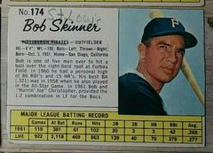 Bob Skinner [Hand Cut] #174 Baseball Cards 1962 Jell O Prices