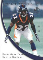 Domonique Foxworth [Rookie Gold 100] Football Cards 2005 SP Authentic Prices