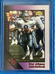 Troy Aikman [20 Stripe] Football Cards 1992 Wild Card Field Force Prices