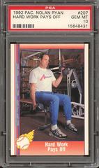 Hard Work Pays Off #207 Baseball Cards 1992 Pacific Nolan Ryan Prices