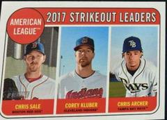 Chris Archer, Chris Sale, Corey Kluber #11 Baseball Cards 2018 Topps Heritage Prices