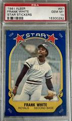 Frank White Baseball Cards 1981 Fleer Star Stickers Prices