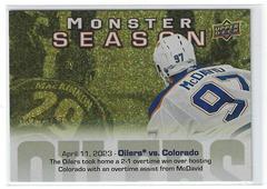 Connor McDavid [Gold] #MS-81 Hockey Cards 2023 Upper Deck Monster Season Prices