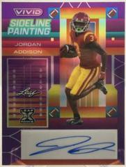 Jordan Addison [Prismatic Purple] #SP-JA1 Football Cards 2023 Leaf Vivid Autographs Sideline Painting Prices