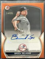 Brock Selvidge [Orange] #PPA-BS Baseball Cards 2023 Bowman Paper Prospect Autographs Prices