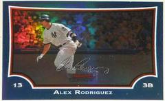 Alex Rodriguez [Blue Refractor] #3 Baseball Cards 2009 Bowman Chrome Prices