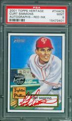 Curt Simmons [Red Ink] #THACS Baseball Cards 2001 Topps Heritage Autographs Prices