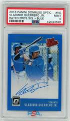 Vladimir Guerrero Jr. [Blue] #VG Baseball Cards 2018 Panini Donruss Optic Rated Prospect Signatures Prices