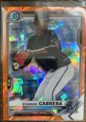 Edward Cabrera [Orange Refractor] #BCP-141 Baseball Cards 2021 Bowman Sapphire Prices