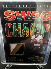 Lamar Jackson [Gold] #SC-LJ Football Cards 2023 Panini Plates and Patches Swag Champ Prices