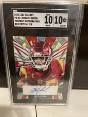 Drake London [Crystal Red] #PA-DL1 Football Cards 2022 Leaf Valiant Autographs Portrait Prices