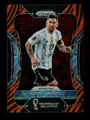 Lionel Messi [Choice Tiger Stripe] Soccer Cards 2022 Panini Prizm World Cup Prices