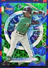 Felnin Celesten [Green Mini Diamond] Baseball Cards 2023 Bowman's Best Top Prospects Prices
