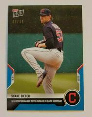 Shane Bieber [Blue] #3 Baseball Cards 2021 Topps Now Prices