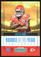 Kareem Hunt [Platinum] #RY-14 Football Cards 2017 Panini Contenders Rookie of the Year Prices