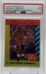 Michael Jordan [The Speed Dribble Pink Back] #5 Basketball Cards 1990 McDonald's Michael Jordan Prices