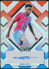 Ansu Fati [Prismatic Red White Blue] Soccer Cards 2022 Leaf Metal Autographs Prices