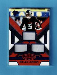 Drake London [Blue] #PT-DL Football Cards 2023 Panini Plates and Patches Patch Trio Prices