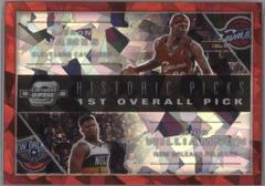 Zion Williamson, LeBron James [Red Cracked Ice] Basketball Cards 2019 Panini Contenders Optic Historic Picks Prices