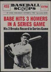 Babe Hits 3 Homers [In A Series Game] #455 Baseball Cards 1961 NU Card Scoops Prices