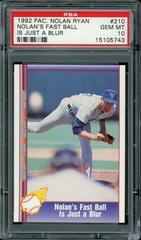 Nolan's Fast Ball [Is Just A Blur] #210 Baseball Cards 1992 Pacific Nolan Ryan Prices