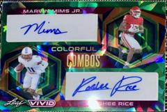 Rashee Rice, Marvin Mims Jr. [Crystal Green] #CC-35 Football Cards 2023 Leaf Vivid Autographs Colorful Combos Prices