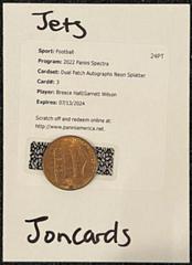 Garrett Wilson, Breece Hall [Splatter] Football Cards 2022 Panini Spectra Dual Patch Autographs Prices