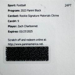 Zach Charbonnet [Citrine] #RSM-9 Football Cards 2023 Panini Black Rookie Signature Materials Prices