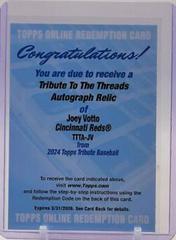 Joey Votto #APA-JV Baseball Cards 2024 Topps Tribute Patch Autograph Prices