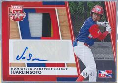 Juarlin Soto [Red] Baseball Cards 2022 Panini Elite Extra Edition DPL Material Signatures Prices