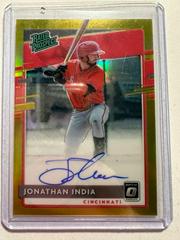Jonathan India [Gold] #RPS-JI Baseball Cards 2020 Panini Donruss Optic Rated Prospects Signatures Prices