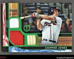 Chipper Jones [Green] Baseball Cards 2022 Topps Tribute Triple Relics Prices