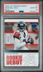 Michael Vick [Blue] #4 Football Cards 2005 Upper Deck Rookie Debut Prices