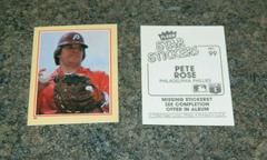 Pete Rose #99 Baseball Cards 1984 Fleer Stickers Prices
