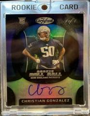 Christian Gonzalez [Black] #RRCS-3 Football Cards 2023 Panini Certified Rookie Roll Call Signatures Prices