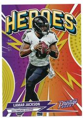 Lamar Jackson [Gold] #H-5 Football Cards 2023 Panini Prestige Heroes Prices