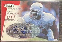 Casey Hampton [Red] Football Cards 2001 Sage Autographs Prices